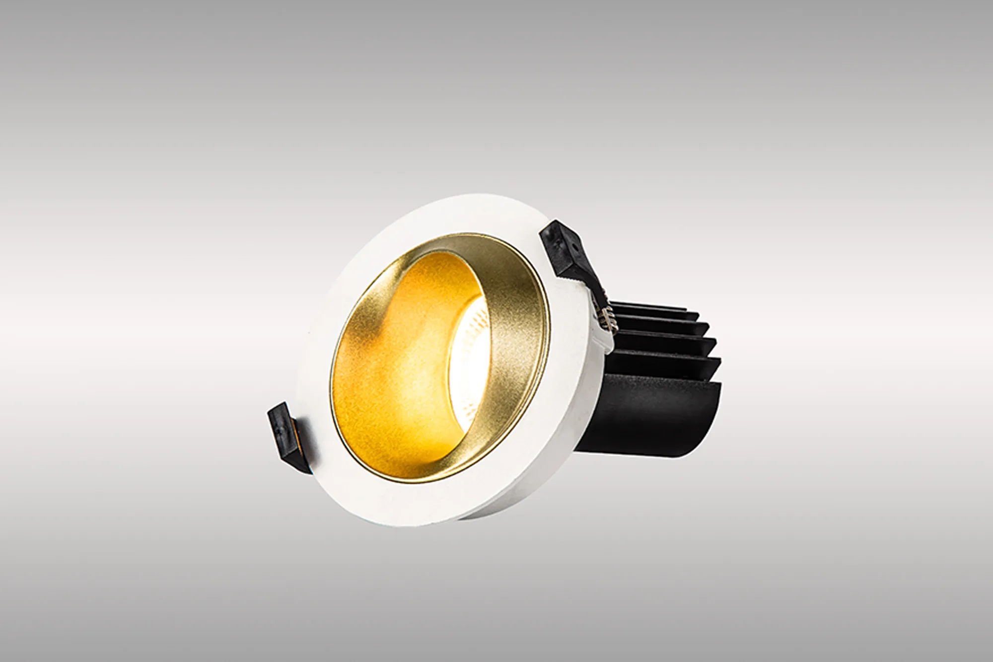 Bonia 12 Tridonic Powered 12W 3000K 1200lm 24° CRI>90 LED Engine White/Gold Fixed Recessed Spotlight, IP20 DM202442  Dlux Bonia 12